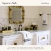 MACKENZIE-CHILDS Monogram Cotton Hand Towel, Cute Black-and-White Decorative Monogrammed Hand Towel for Bathroom or Kitchen, T(R)