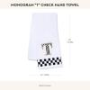 MACKENZIE-CHILDS Monogram Cotton Hand Towel, Cute Black-and-White Decorative Monogrammed Hand Towel for Bathroom or Kitchen, T(T)