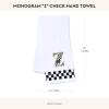 MACKENZIE-CHILDS Monogram Cotton Hand Towel, Cute Black-and-White Decorative Monogrammed Hand Towel for Bathroom or Kitchen, T(Z)