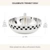 MACKENZIE-CHILDS Trinket Dish, Decorative Bowl and Ring Holder for Storage and Display, Black-and-White Celebrate