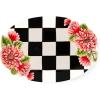 MACKENZIE-CHILDS Ceramic Trinket Dish, Decorative Bowl and Jewelry Holder, Black-and-White Courtly Check Floral