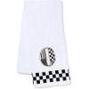 MACKENZIE-CHILDS Monogram Cotton Hand Towel, Cute Black-and-White Decorative Monogrammed Hand Towel for Bathroom or Kitchen, T(O)