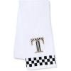 MACKENZIE-CHILDS Monogram Cotton Hand Towel, Cute Black-and-White Decorative Monogrammed Hand Towel for Bathroom or Kitchen, T(T)