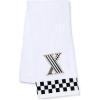 MACKENZIE-CHILDS Monogram Cotton Hand Towel, Cute Black-and-White Decorative Monogrammed Hand Towel for Bathroom or Kitchen, T(X)