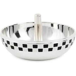 MACKENZIE-CHILDS Trinket Dish, Decorative Bowl and Ring Holder for Storage and Display, Black-and-White Celebrate