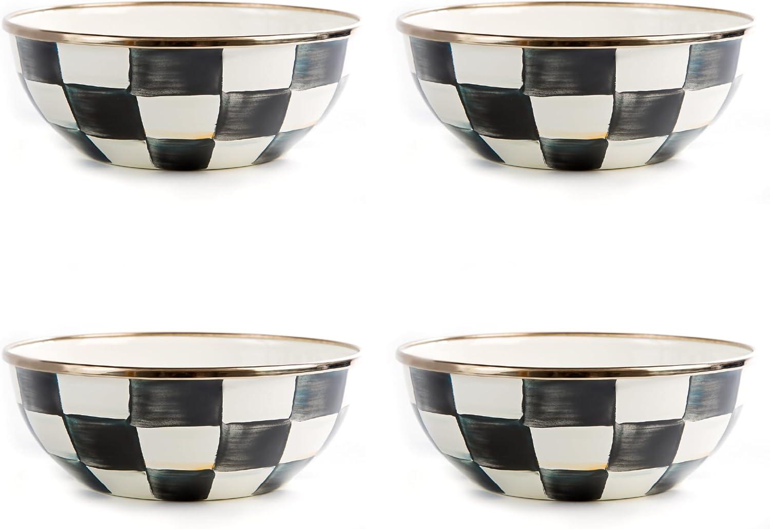 image:imageMACKENZIECHILDS Everyday Bowl Serving Bowl for Entertaining Small PurpleandWhite Violet CheckCourtly Check