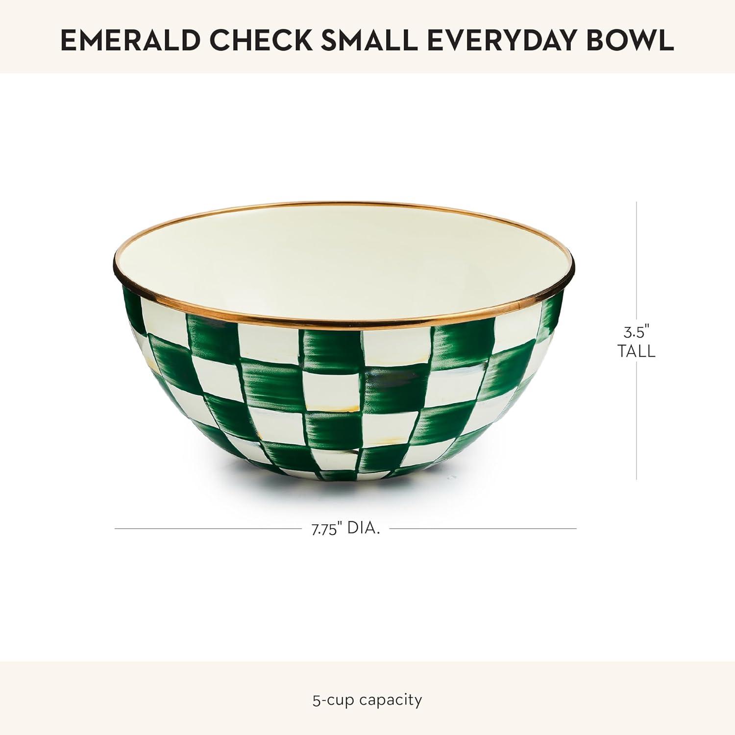 image:imageMACKENZIECHILDS Everyday Bowl Serving Bowl for Entertaining Small PurpleandWhite Violet CheckEmerald Check