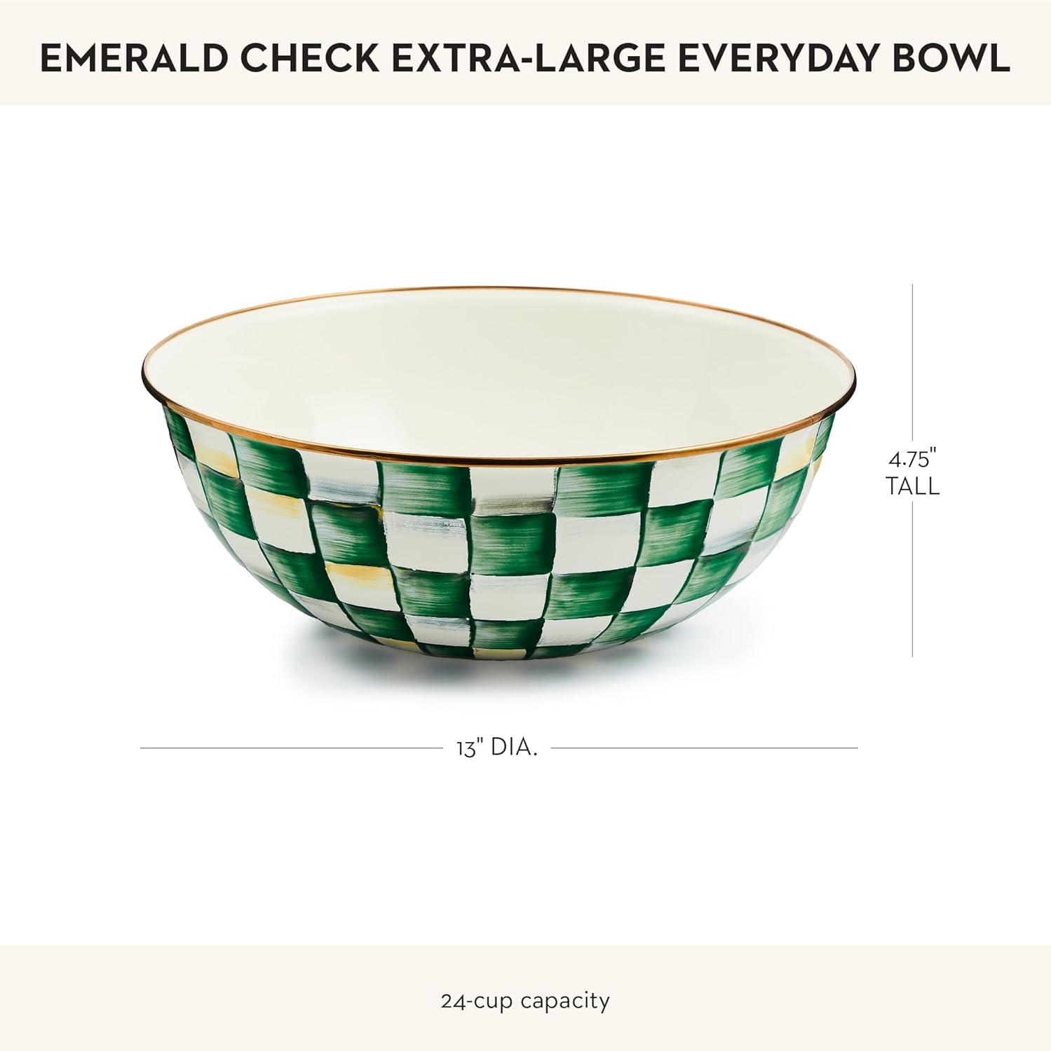 image:imageMACKENZIECHILDS Everyday Bowl Serving Bowl for Entertaining Small PurpleandWhite Violet CheckEmerald Check