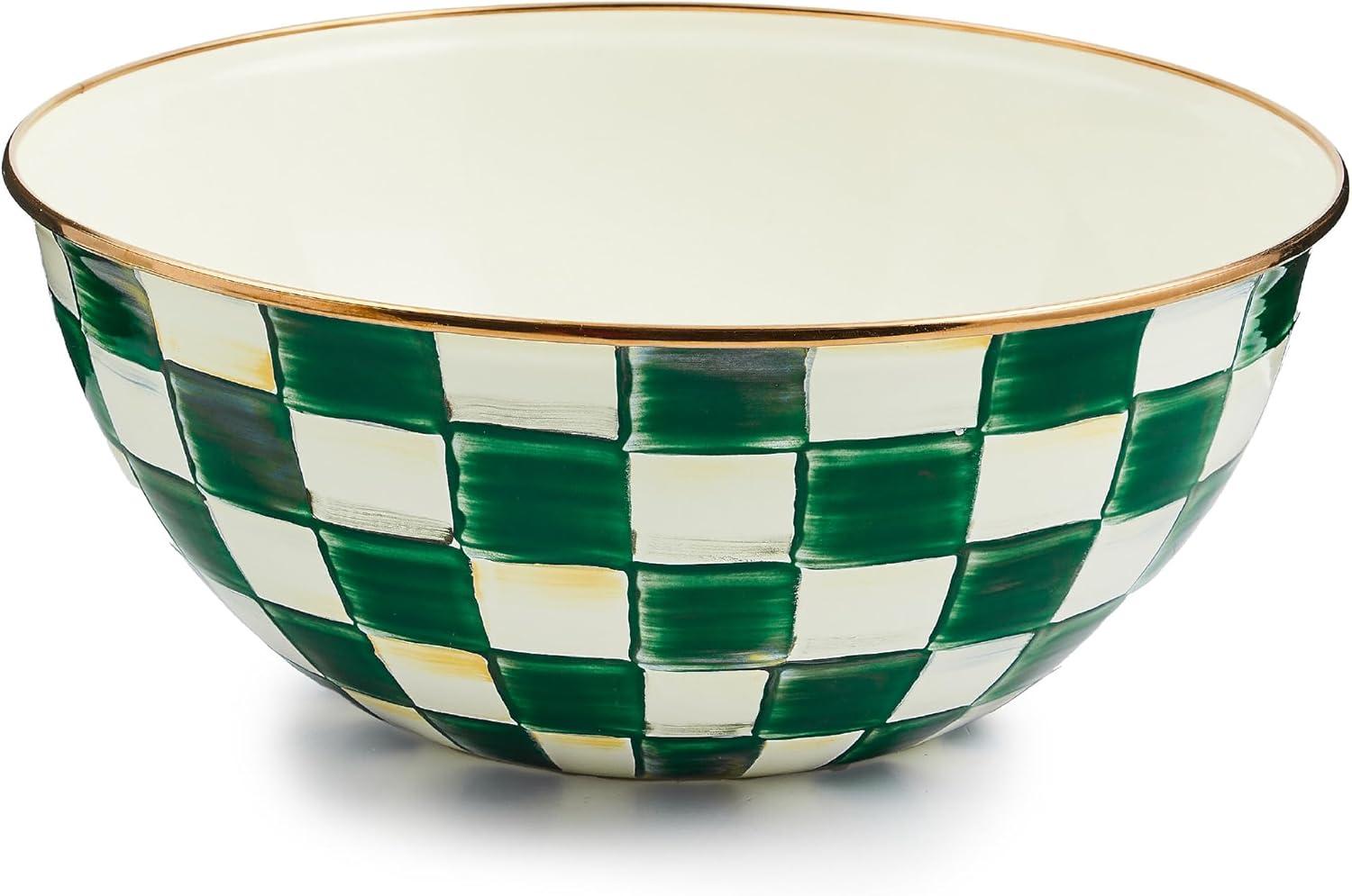 image:imageMACKENZIECHILDS Everyday Bowl Serving Bowl for Entertaining Small PurpleandWhite Violet CheckEmerald Check