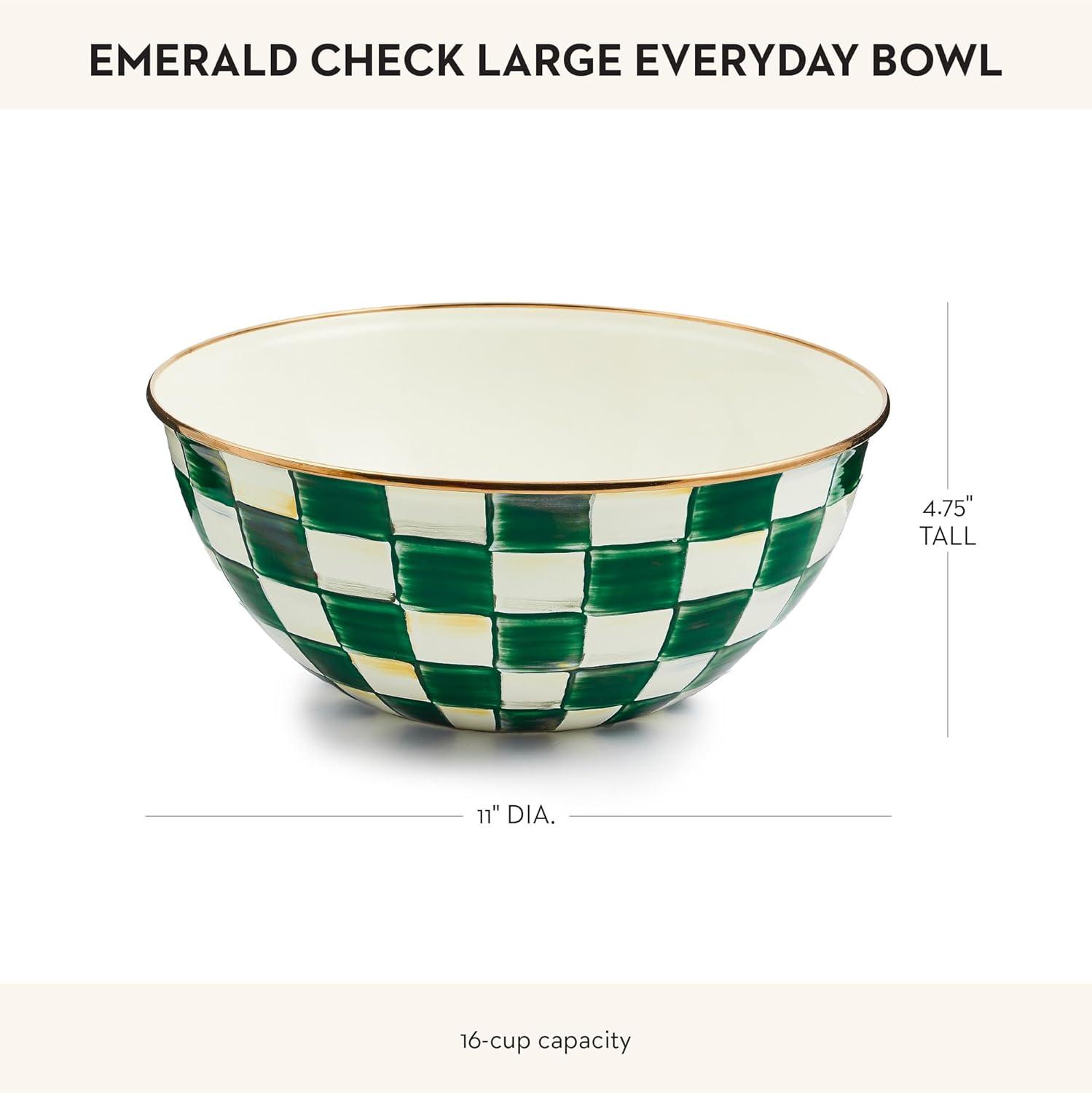 image:imageMACKENZIECHILDS Everyday Bowl Serving Bowl for Entertaining Small PurpleandWhite Violet CheckEmerald Check