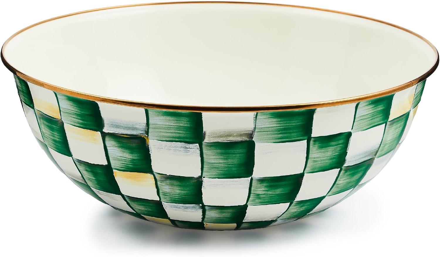 image:imageMACKENZIECHILDS Everyday Bowl Serving Bowl for Entertaining Small PurpleandWhite Violet CheckEmerald Check