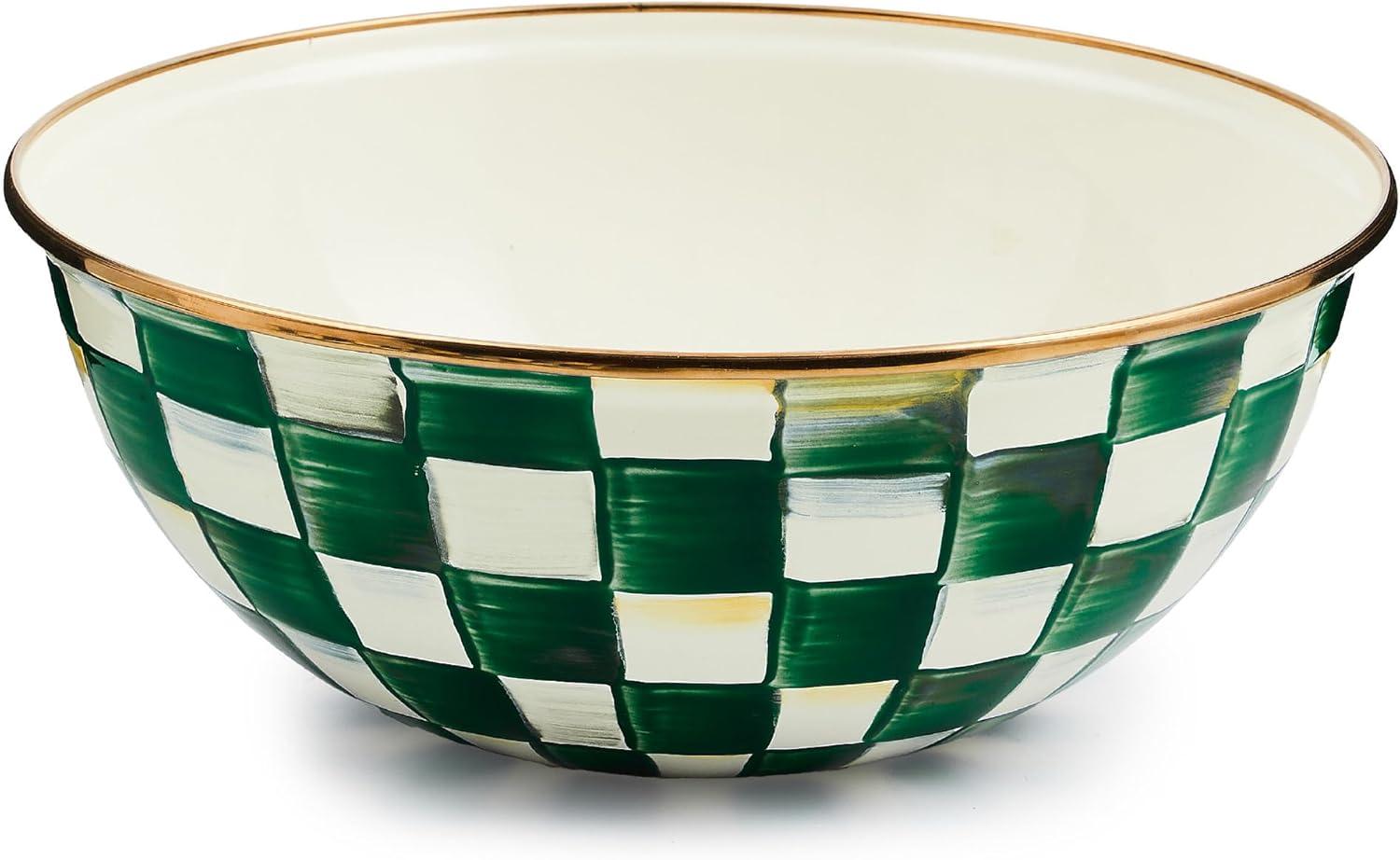 image:imageMACKENZIECHILDS Everyday Bowl Serving Bowl for Entertaining Small PurpleandWhite Violet CheckEmerald Check