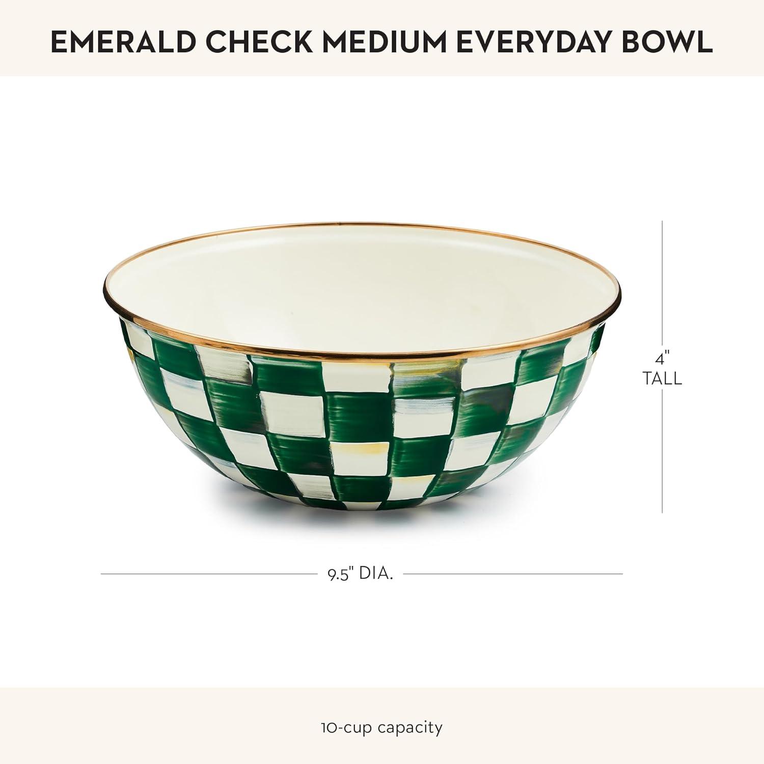 image:imageMACKENZIECHILDS Everyday Bowl Serving Bowl for Entertaining Small PurpleandWhite Violet CheckEmerald Check