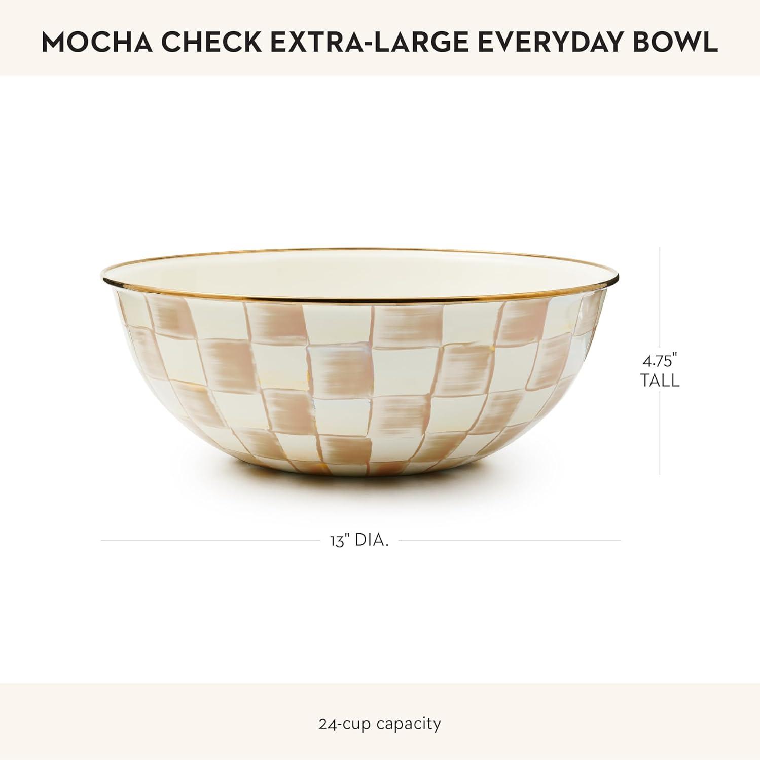 image:imageMACKENZIECHILDS Everyday Bowl Serving Bowl for Entertaining Small PurpleandWhite Violet CheckMocha Check