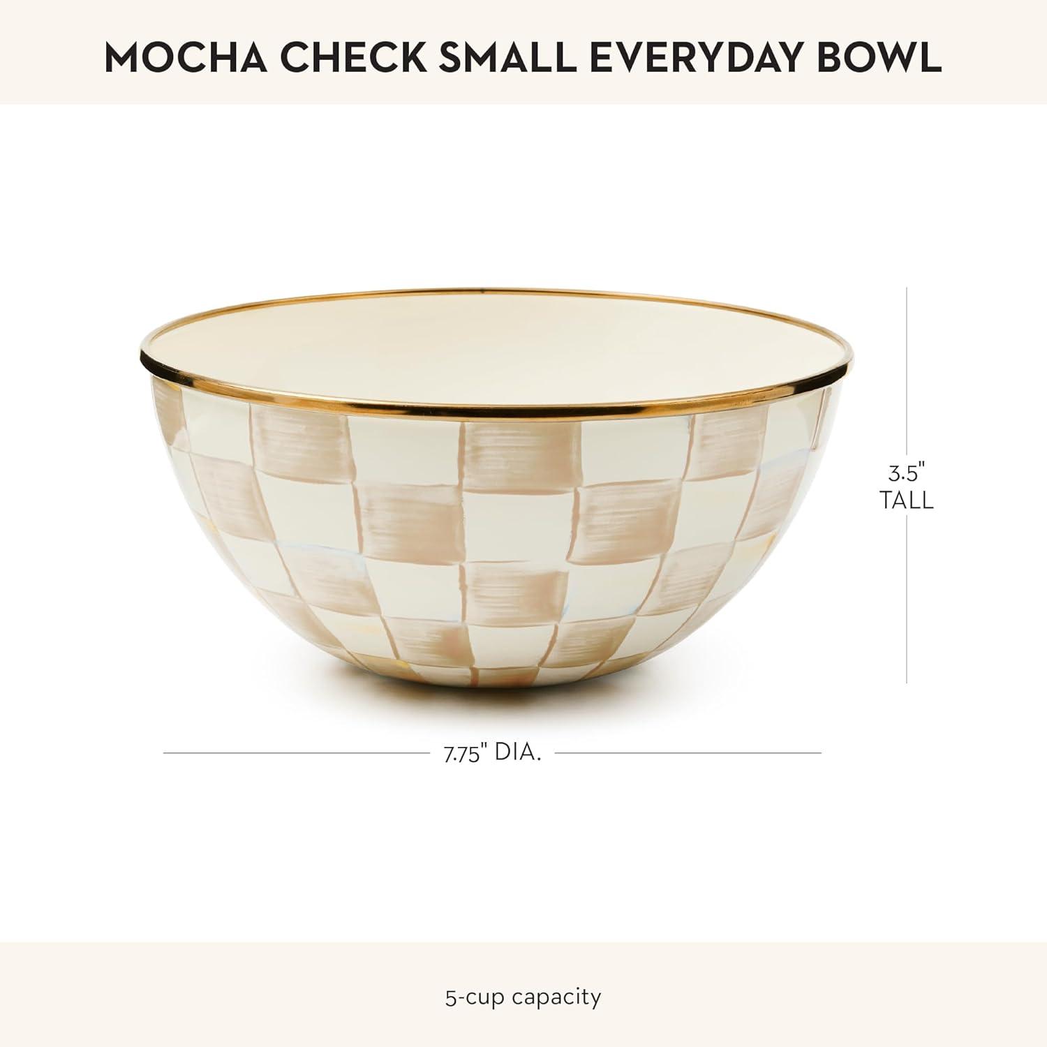 image:imageMACKENZIECHILDS Everyday Bowl Serving Bowl for Entertaining Small PurpleandWhite Violet CheckMocha Check