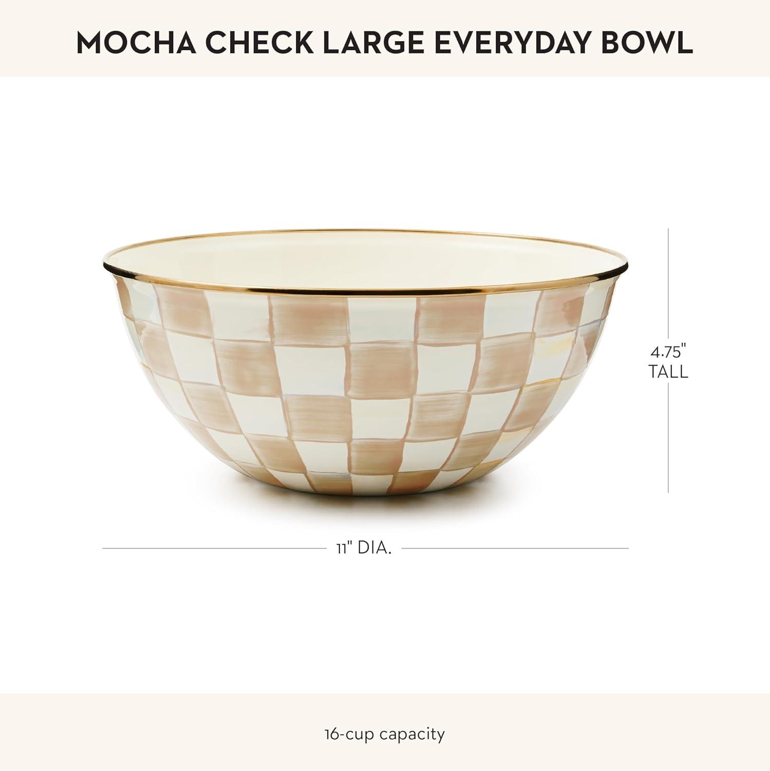image:imageMACKENZIECHILDS Everyday Bowl Serving Bowl for Entertaining Small PurpleandWhite Violet CheckMocha Check