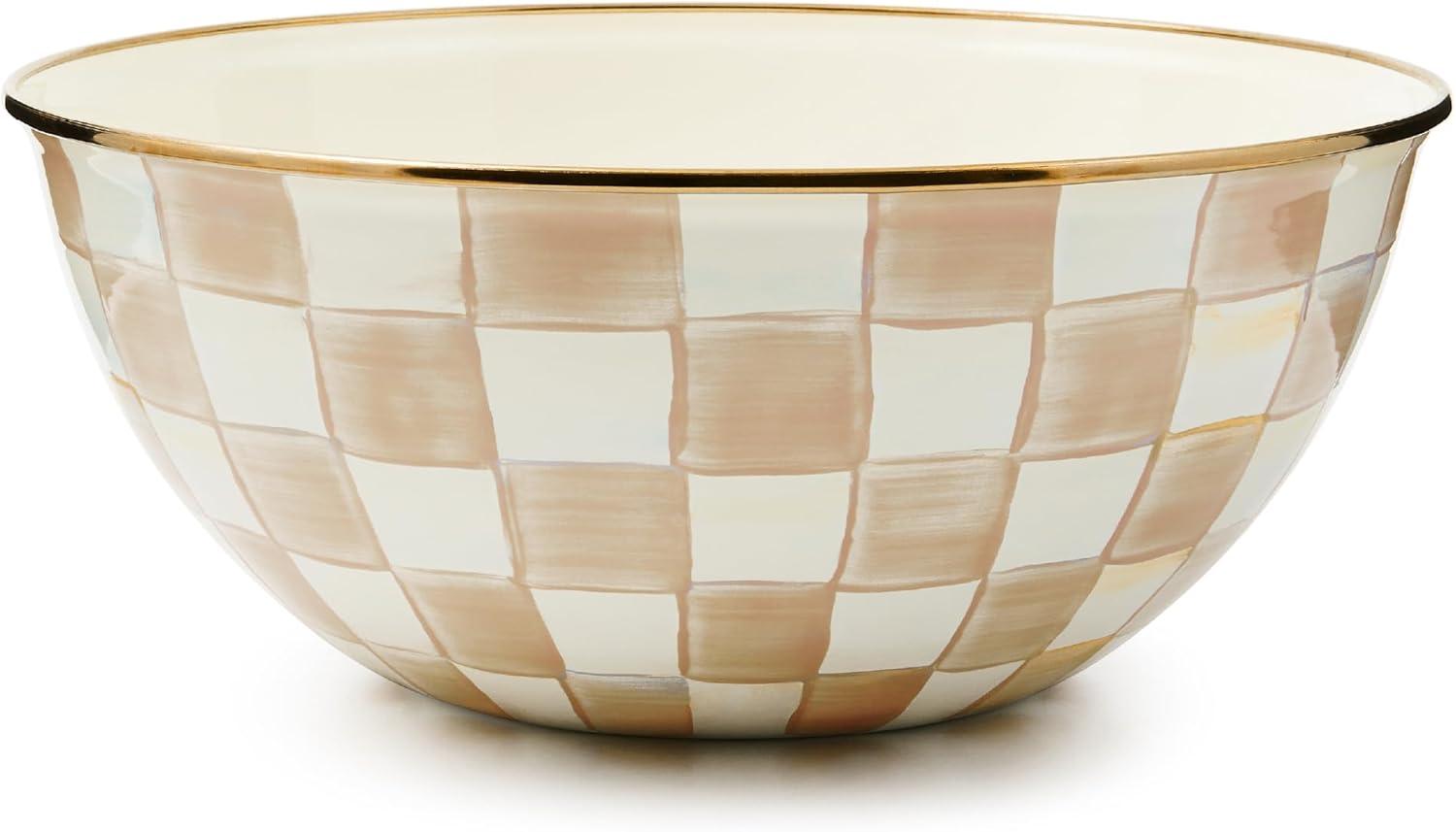 image:imageMACKENZIECHILDS Everyday Bowl Serving Bowl for Entertaining Small PurpleandWhite Violet CheckMocha Check