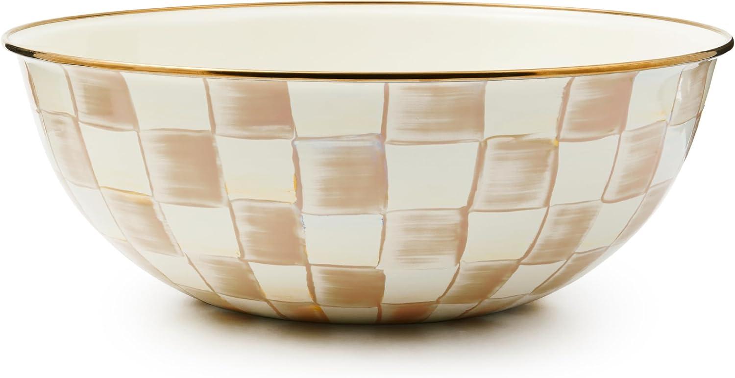 image:imageMACKENZIECHILDS Everyday Bowl Serving Bowl for Entertaining Small PurpleandWhite Violet CheckMocha Check