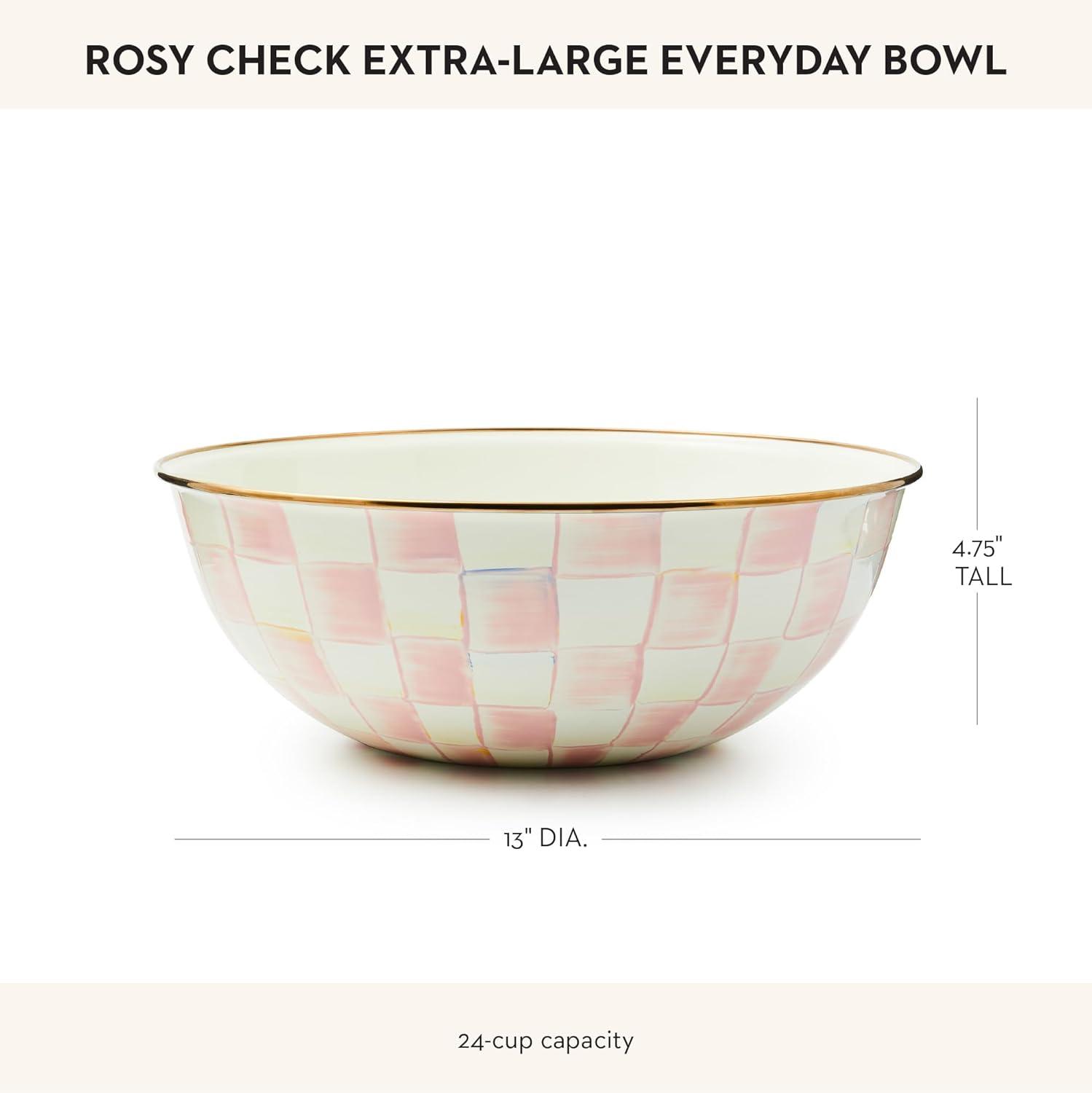 image:imageMACKENZIECHILDS Everyday Bowl Serving Bowl for Entertaining Small PurpleandWhite Violet CheckRosy Check