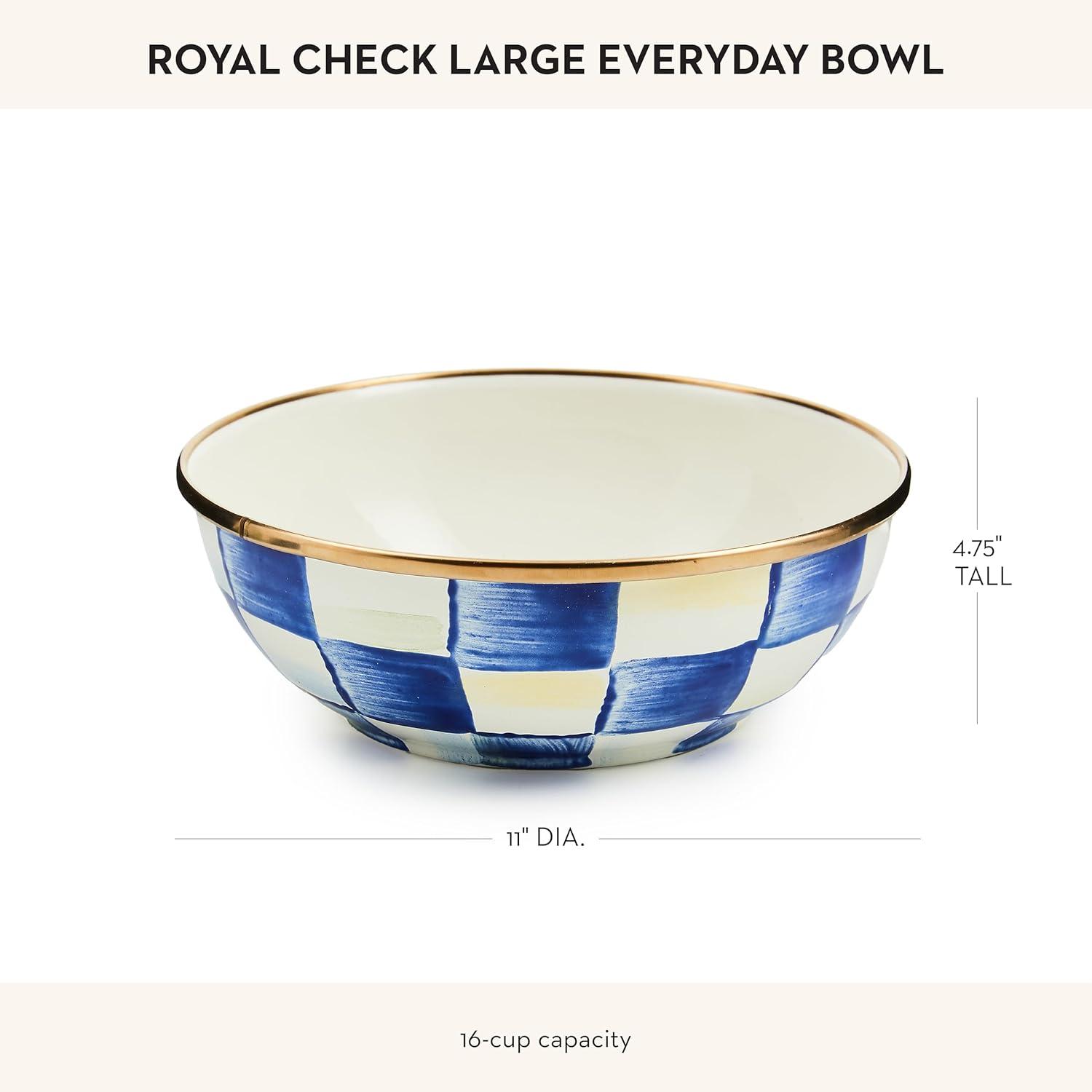 image:imageMACKENZIECHILDS Everyday Bowl Serving Bowl for Entertaining Small PurpleandWhite Violet CheckRoyal Check