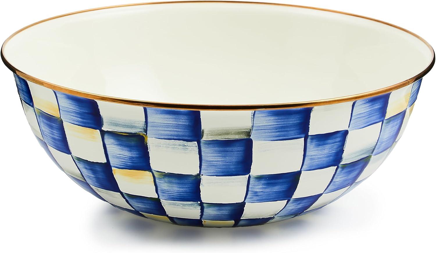 image:imageMACKENZIECHILDS Everyday Bowl Serving Bowl for Entertaining Small PurpleandWhite Violet CheckRoyal Check