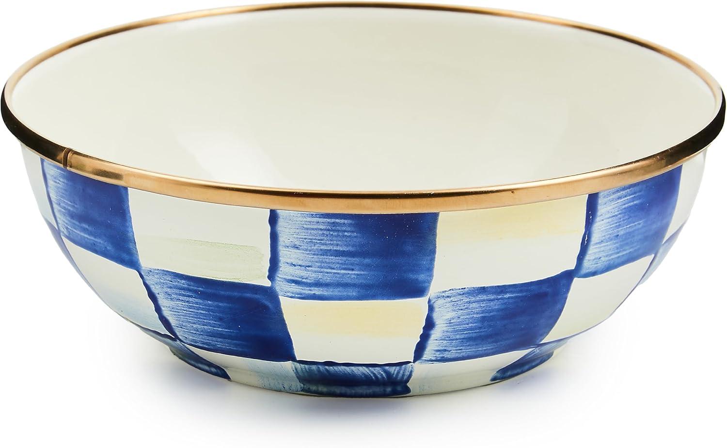 image:imageMACKENZIECHILDS Everyday Bowl Serving Bowl for Entertaining Small PurpleandWhite Violet CheckRoyal Check