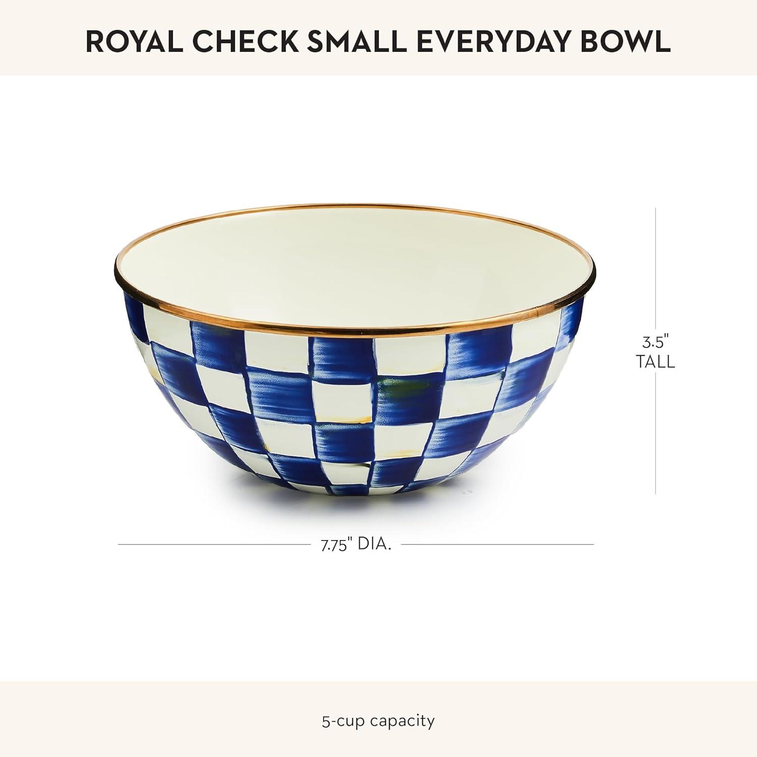 image:imageMACKENZIECHILDS Everyday Bowl Serving Bowl for Entertaining Small PurpleandWhite Violet CheckRoyal Check