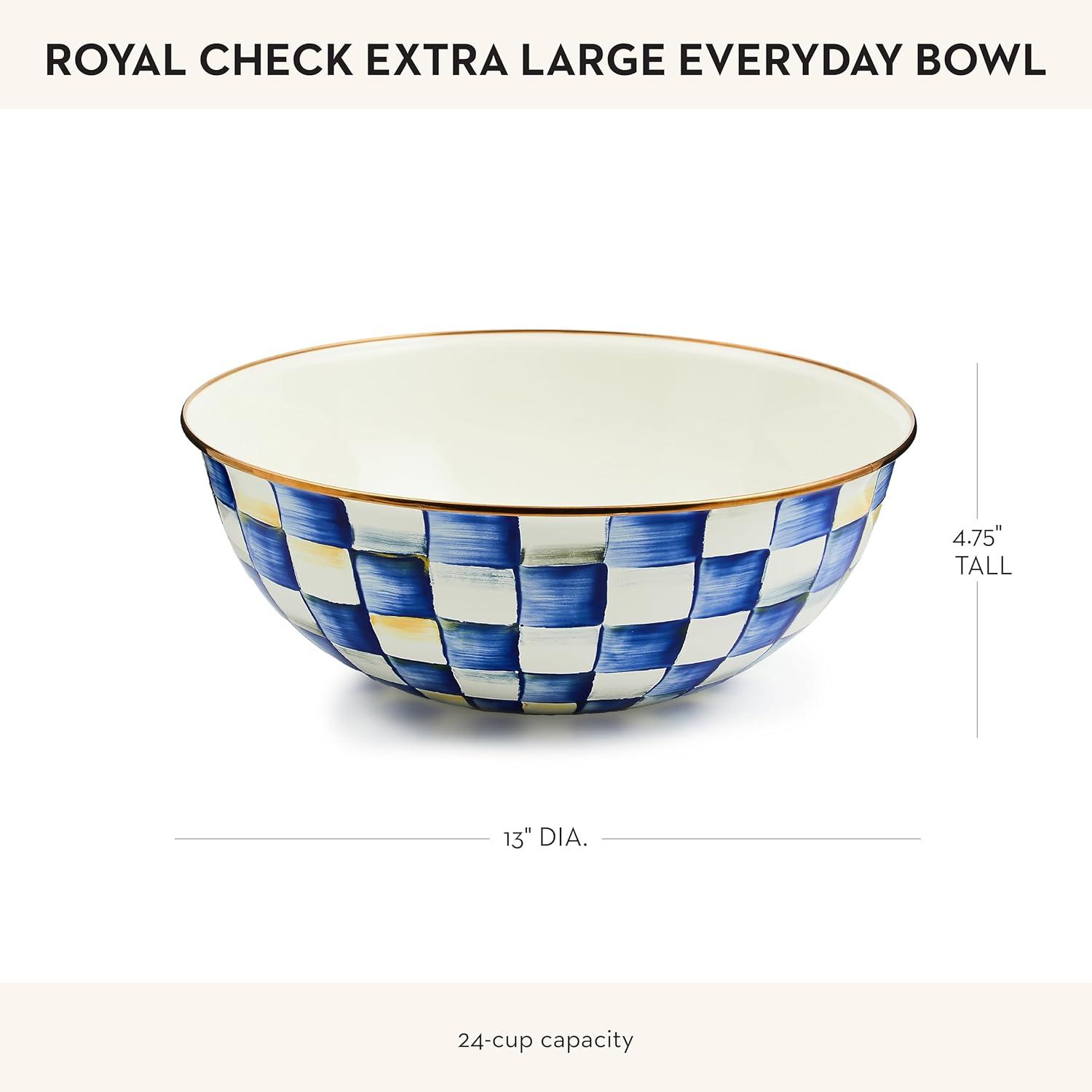 image:imageMACKENZIECHILDS Everyday Bowl Serving Bowl for Entertaining Small PurpleandWhite Violet CheckRoyal Check