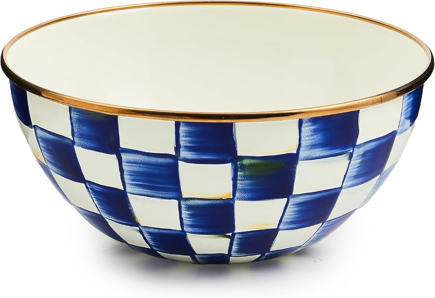image:imageMACKENZIECHILDS Everyday Bowl Serving Bowl for Entertaining Small PurpleandWhite Violet CheckRoyal Check