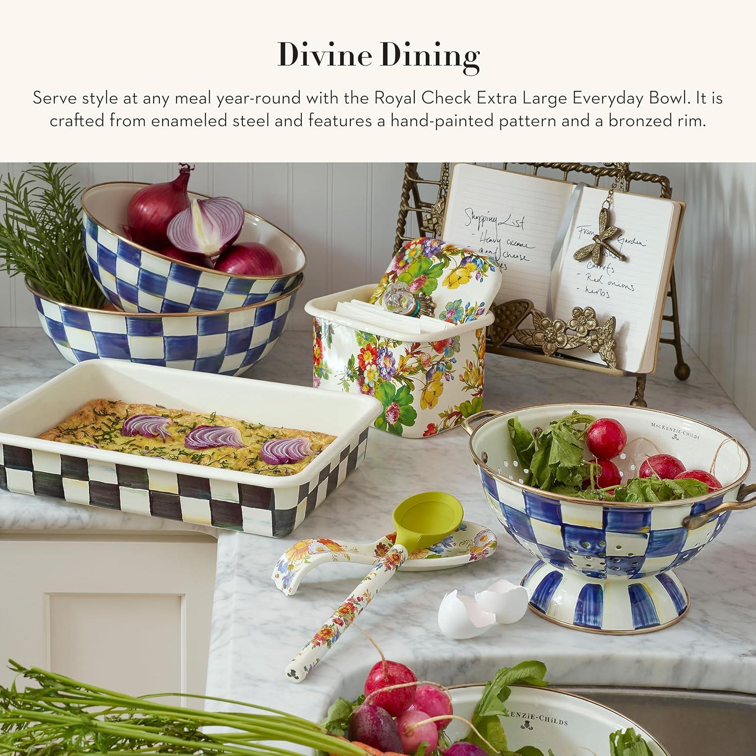 image:imageMACKENZIECHILDS Everyday Bowl Serving Bowl for Entertaining Small PurpleandWhite Violet CheckRoyal Check