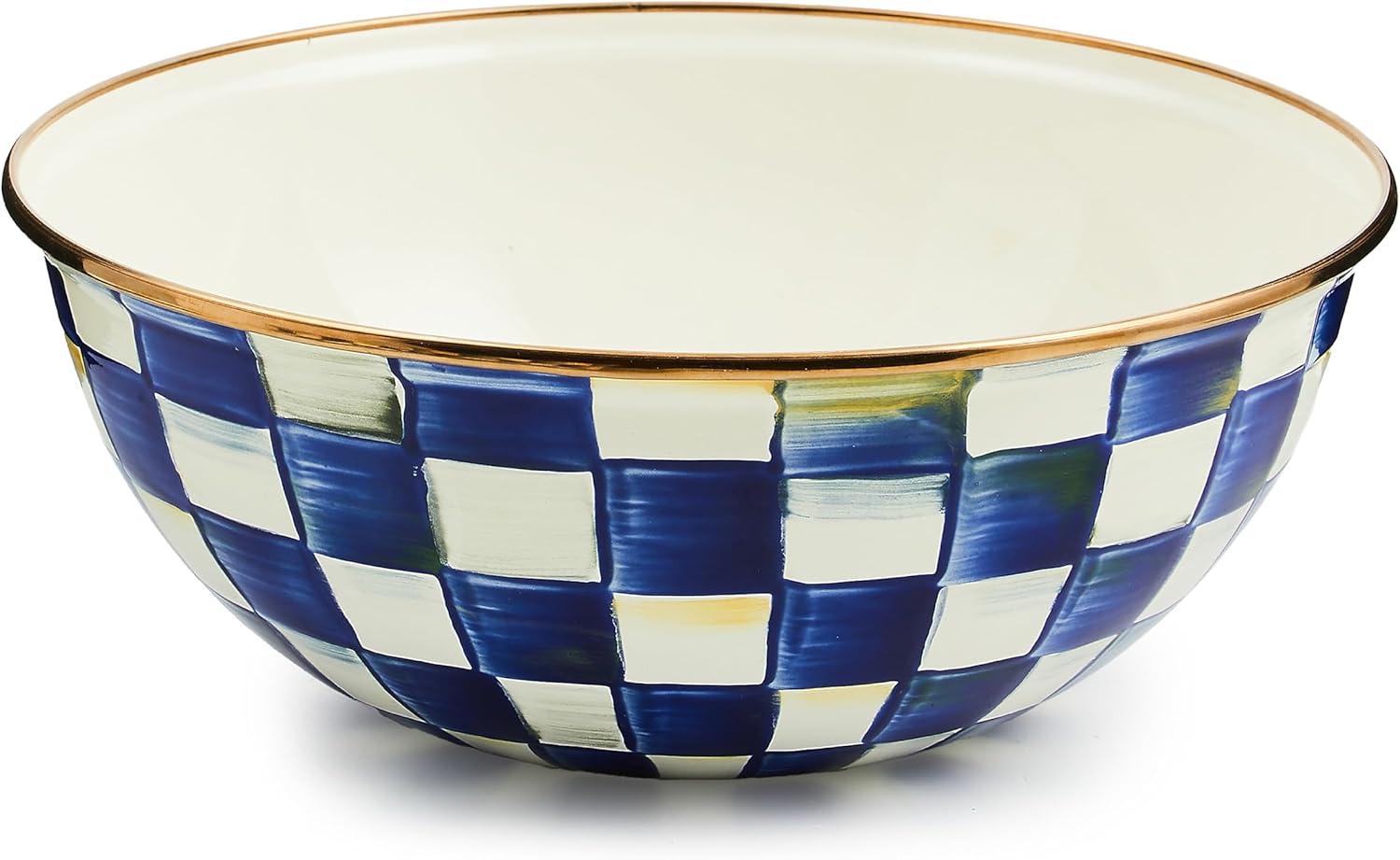 image:imageMACKENZIECHILDS Everyday Bowl Serving Bowl for Entertaining Small PurpleandWhite Violet CheckRoyal Check