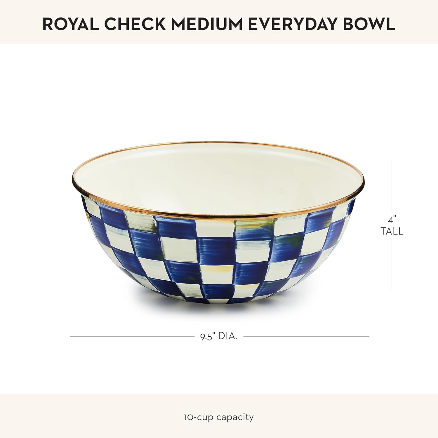 image:imageMACKENZIECHILDS Everyday Bowl Serving Bowl for Entertaining Small PurpleandWhite Violet CheckRoyal Check