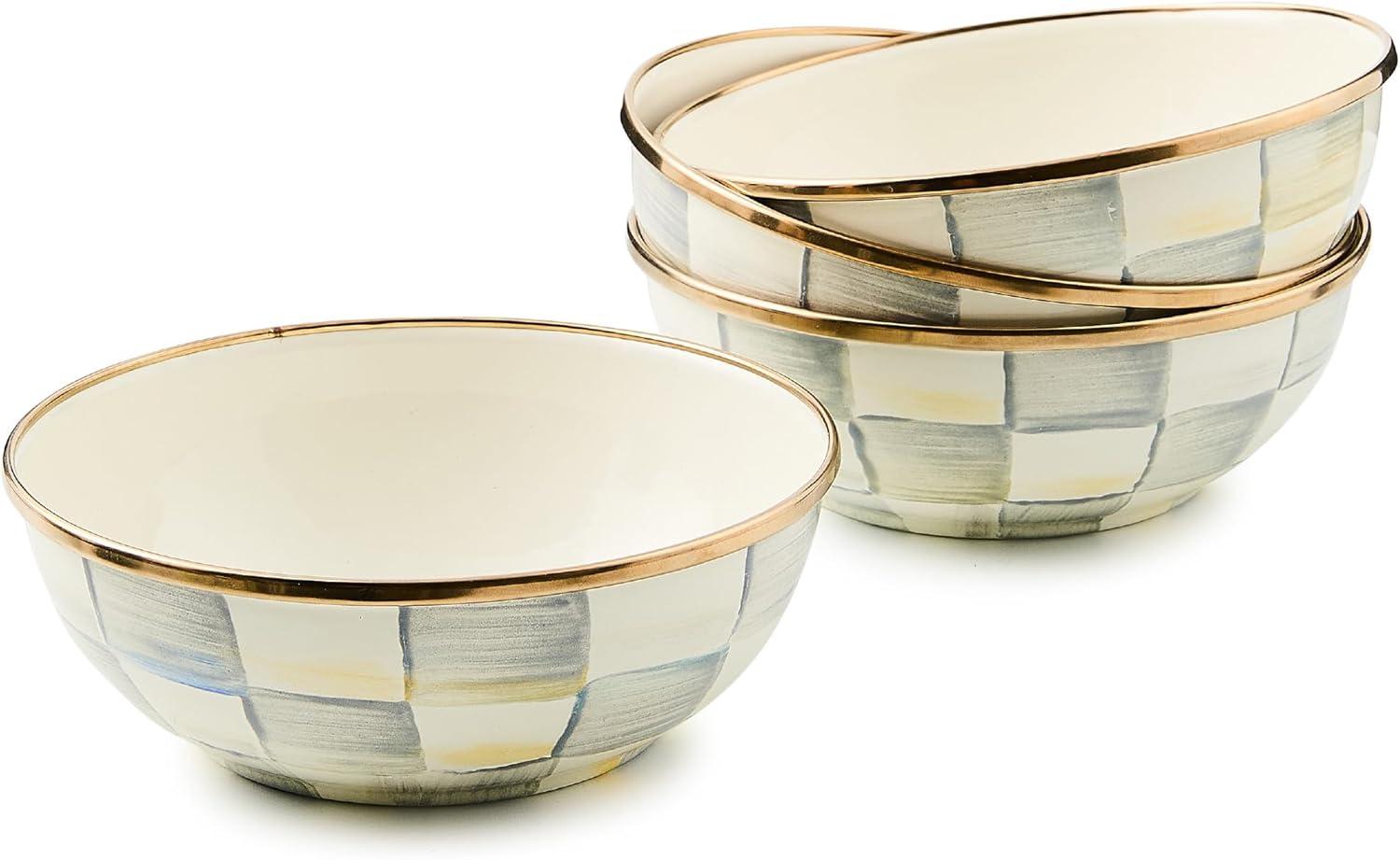 image:imageMACKENZIECHILDS Everyday Bowl Serving Bowl for Entertaining Small PurpleandWhite Violet CheckSterling Check