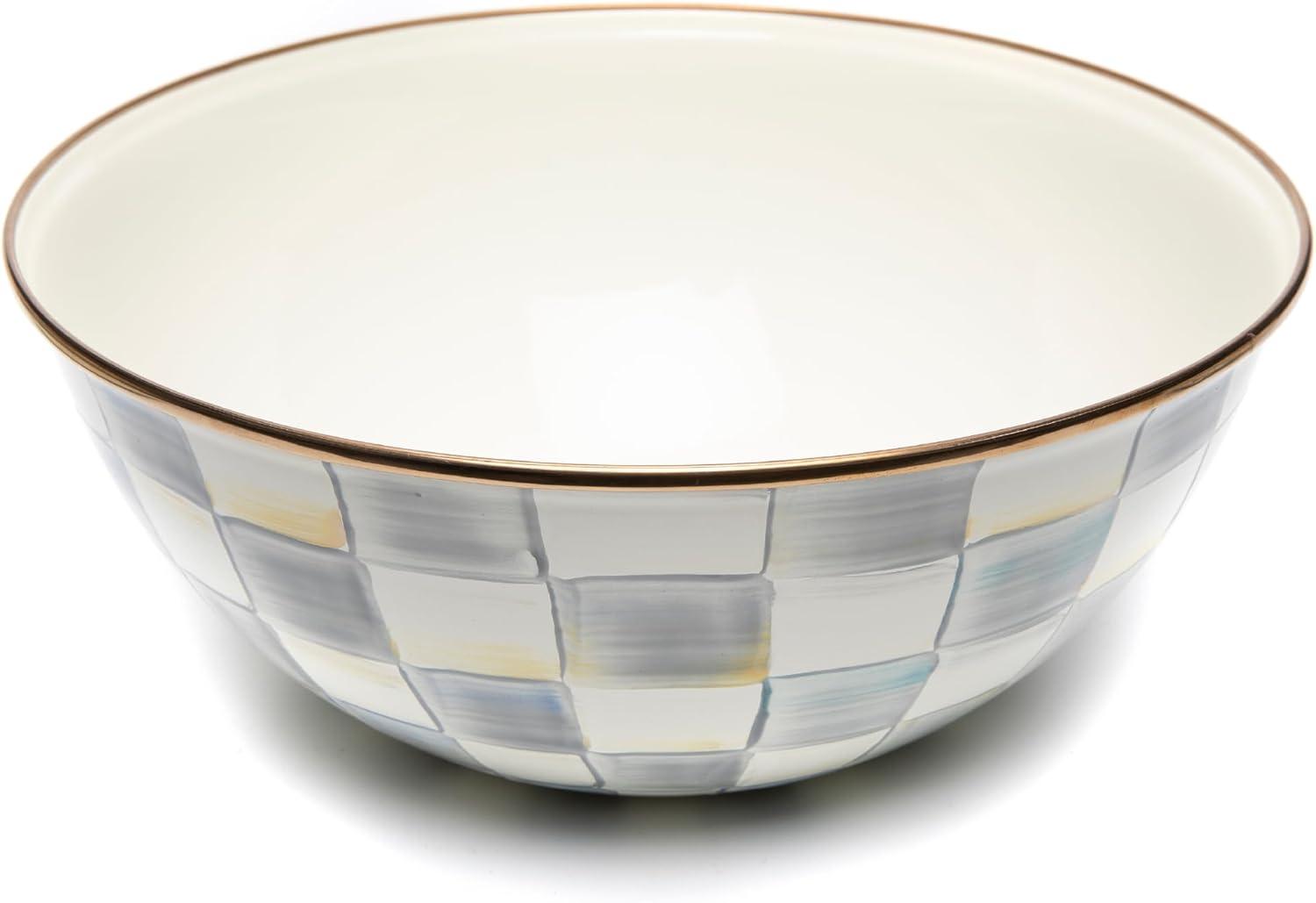 image:imageMACKENZIECHILDS Everyday Bowl Serving Bowl for Entertaining Small PurpleandWhite Violet CheckSterling Check