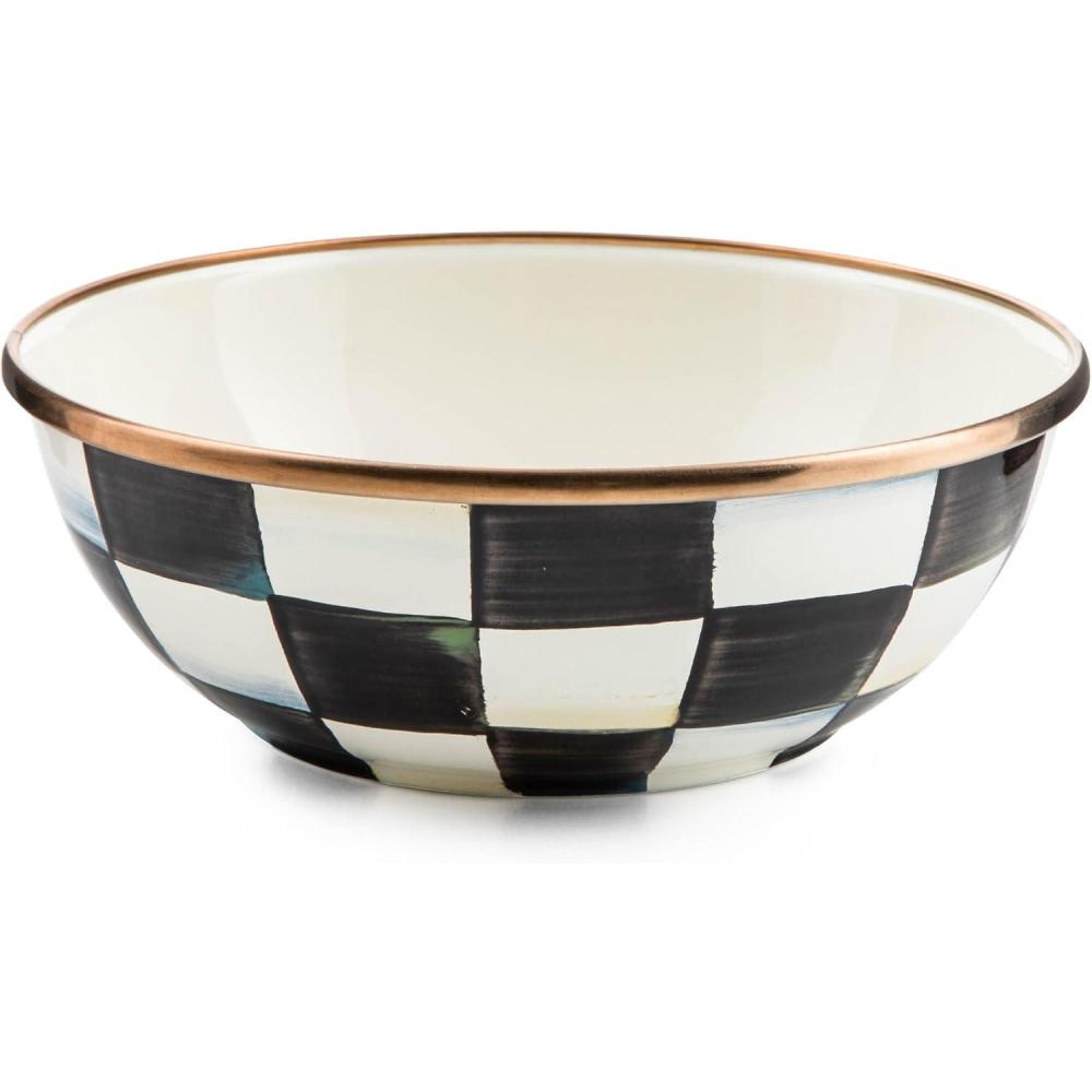 image:imageMACKENZIECHILDS Everyday Bowl Serving Bowl for Entertaining Small PurpleandWhite Violet CheckCourtly Check