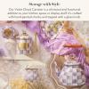 MACKENZIE-CHILDS Enamel Canister, Kitchen Storage Container with Lid, Demi, Purple-and-White Violet Check(Violet Check)