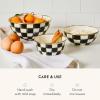 MACKENZIE-CHILDS Everyday Bowl, Serving Bowl for Entertaining, Small, Purple-and-White Violet Check(Courtly Check)