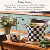 MACKENZIE-CHILDS Everyday Bowl, Serving Bowl for Entertaining, Small, Purple-and-White Violet Check(Courtly Check)