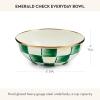 MACKENZIE-CHILDS Everyday Bowl, Serving Bowl for Entertaining, Small, Purple-and-White Violet Check(Emerald Check)