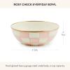 MACKENZIE-CHILDS Everyday Bowl, Serving Bowl for Entertaining, Small, Purple-and-White Violet Check(Rosy Check)