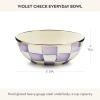 MACKENZIE-CHILDS Everyday Bowl, Serving Bowl for Entertaining, Small, Purple-and-White Violet Check(Violet Check)