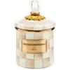 MACKENZIE-CHILDS Enamel Canister, Kitchen Storage Container with Lid, Demi, Purple-and-White Violet Check(Mocha Check)