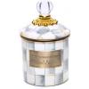 MACKENZIE-CHILDS Enamel Canister, Kitchen Storage Container with Lid, Demi, Purple-and-White Violet Check(Sterling Check)