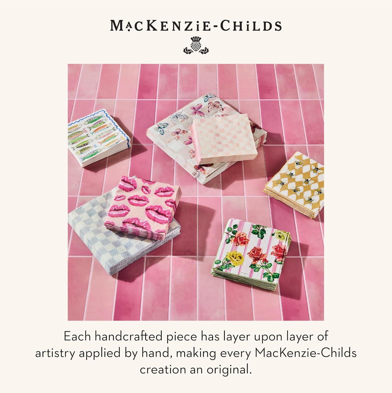 image:imageMACKENZIECHILDS Pack of 20 Cocktail Paper Napkins Decorative Napkins for Parties PurpleandWhite Violet CheckGarden Gala