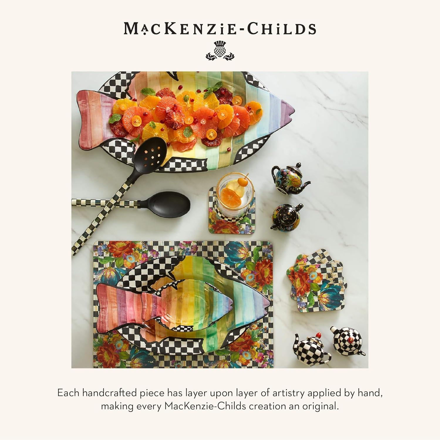 image:imageMACKENZIECHILDS Set of 4 CorkBack Placemats HardFinish Table Mats Violet CheckCourtly Flower Market