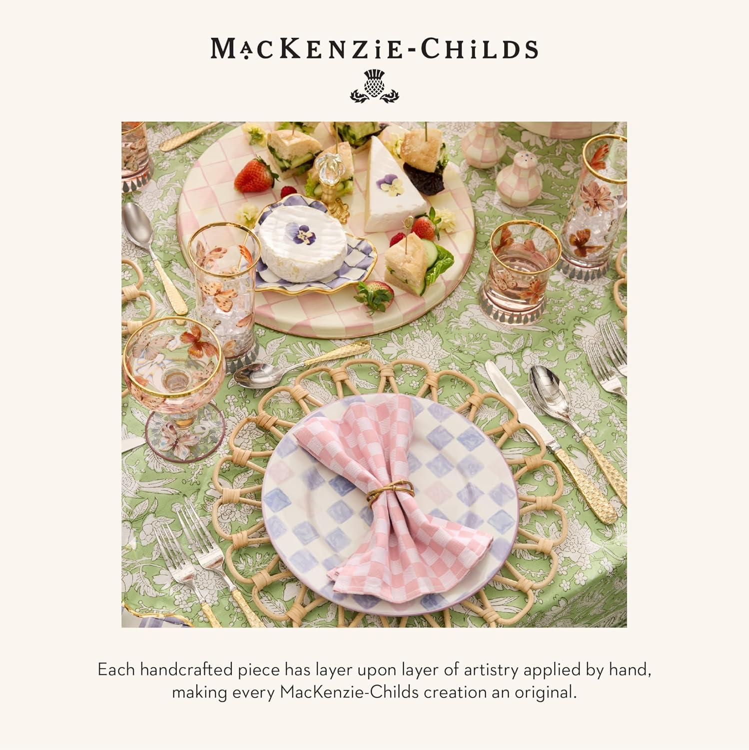 image:imageMACKENZIECHILDS Violet Check Highball Glass Set of 2Butterfly Hill