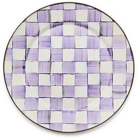 image:imageMACKENZIECHILDS Enamel Charger Plate Charger Decoration Plate for Dinner or Home Decor 12 Inches PurpleandWhite Violet CheckViolet Check