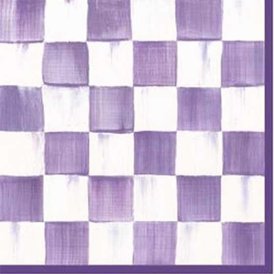 image:imageMACKENZIECHILDS Pack of 20 Cocktail Paper Napkins Decorative Napkins for Parties PurpleandWhite Violet CheckViolet Check