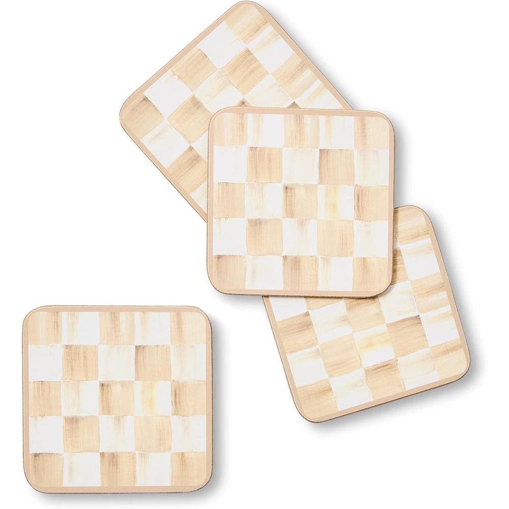 image:imageMACKENZIECHILDS Violet Check Cork Back Coasters Set of 4Mocha Check