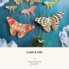 MACKENZIE-CHILDS Butterfly, Hanging Butterfly Wall Decor, Purple-and-White Violet Check(Courtly Check)